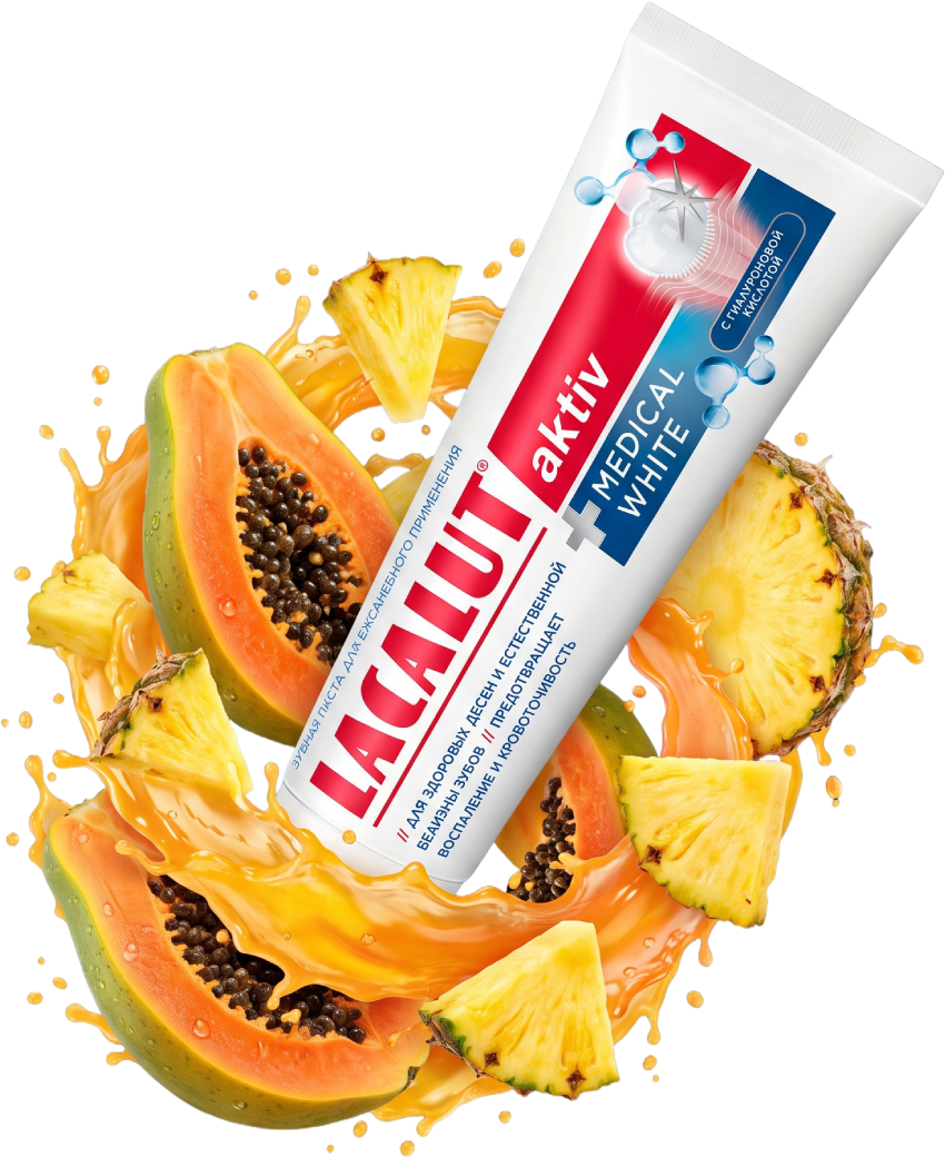 LACALUT Aktiv Medical White с папайей и ананасом